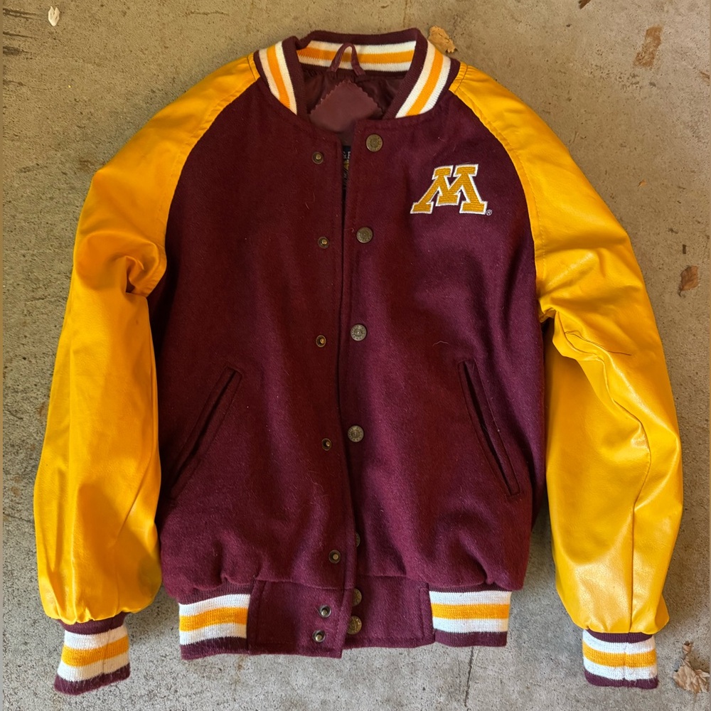 Vintage Steve and Barry's 90s University of Minnesota Bomber Jacket Kids's Sz M